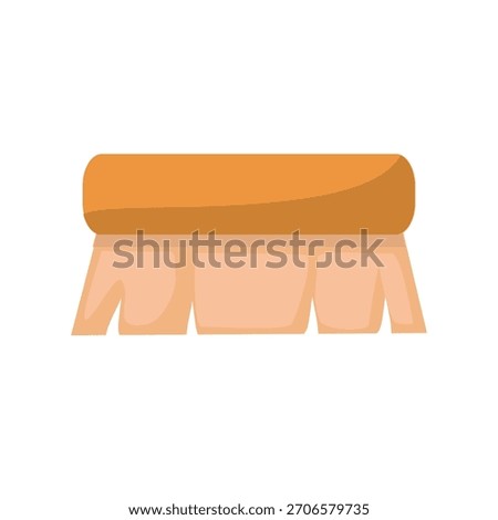 Wooden scrub brush vector icon illustration, wooden scrubbing brushes vector image, brush clip art, household cleaning equipment, isolated on white background
