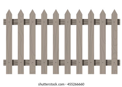 Wooden seamless fence triangular shape isolated