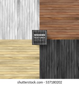 Wooden set of different color. Vector collection illustrations.