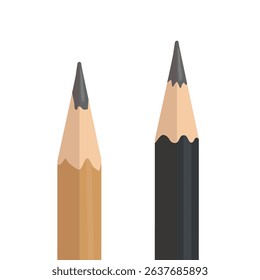 Wooden sharp graphite pencils isolated on white background