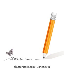 Wooden sharp pencil