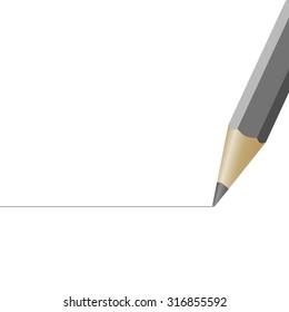 Wooden sharp pencil isolated on white background, vector