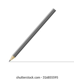 Wooden sharp pencil isolated on white background, vector