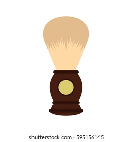 Wooden shaving brush icon in flat style isolated on white background vector illustration
