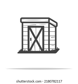 Wooden shed icon transparent vector isolated