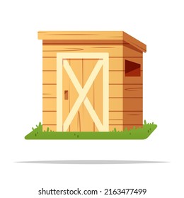 Wooden shed vector isolated illustration