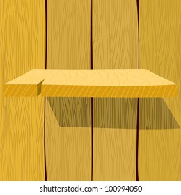 Wooden shelf. EPS10