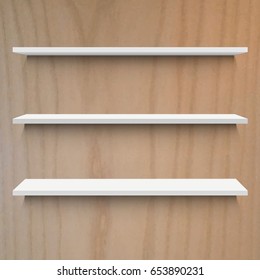 Wooden Shelf, Vector Illustration