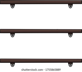 Wooden shelves on the wall vector image