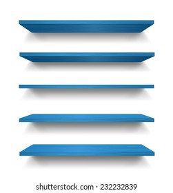 Wooden shelves. Vector. 