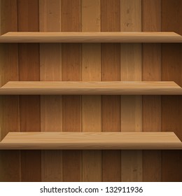 Wooden shelves. Vector eps10