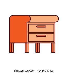 wooden shelving in white background icon
