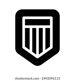 Wooden Shield Icon Vector Symbol Design Illustration