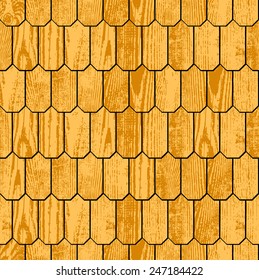 Wooden shingle grunge roof, seamless background