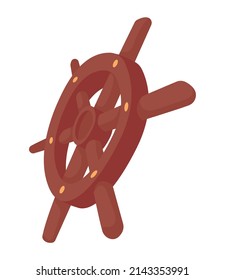 wooden ship rudder isolated icon