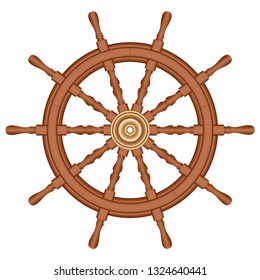 Wooden ship wheel