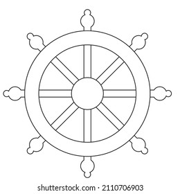 A wooden ship wheel to control the direction - illustration 