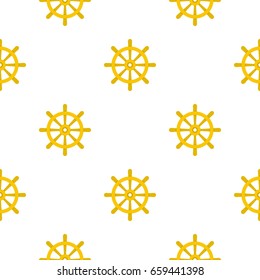 Wooden ship wheel pattern seamless flat style for web vector illustration
