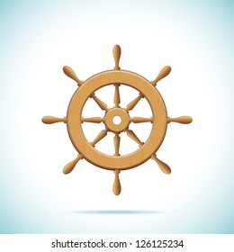 Wooden Ship Wheel. Vector Illustration