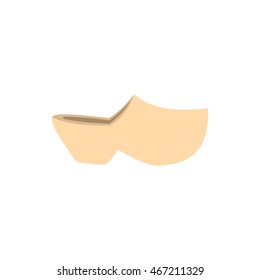 Wooden shoe icon in flat style on a white background