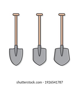 Wooden Shovel Vector Icon Illustration