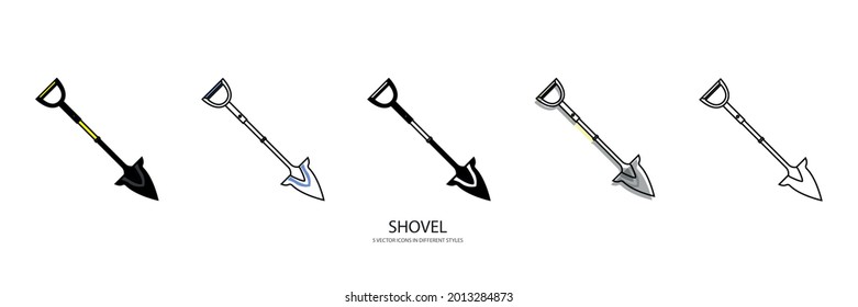wooden shovel vector type icon 