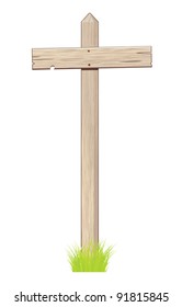 Wooden sign.