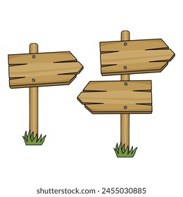 Wooden sign arrows pointer. vector design