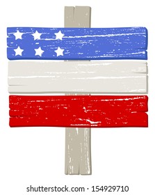 wooden sign board - American themed Independence Day Vector Design