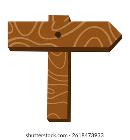 Wooden sign and sign board. Brown plank.