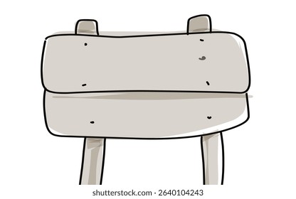 Wooden sign board  cartoon design  with black space.eps