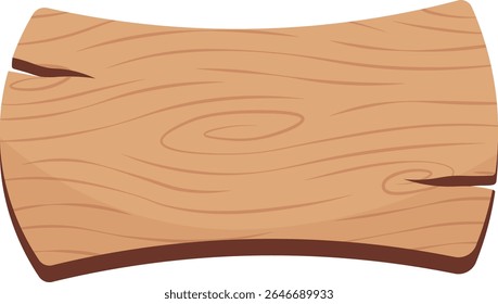 Wooden Sign Board Illustration. Isolated Vector in Cartoon Style