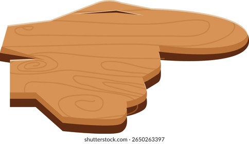 Wooden Sign Board with Minimalist Cartoon Design. Vector Illustration