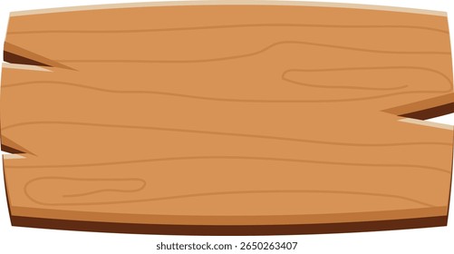 Wooden Sign Board with Minimalist Cartoon Design. Vector Illustration