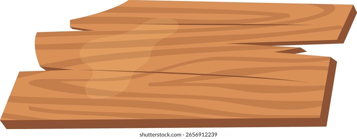 Wooden Sign Board Shape. Flat Cartoon Vector Illustration.