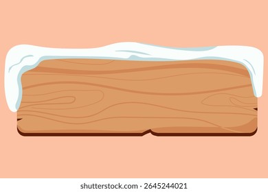 Wooden Sign Board Snow Vector Design