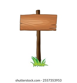 Wooden sign boards. Cartoon rustic wood banners, pathfinding plank billboards