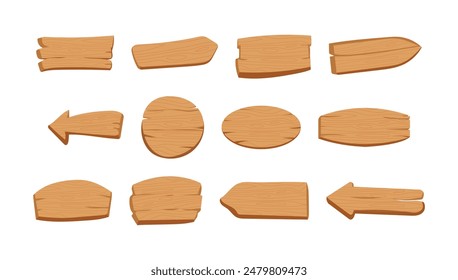 wooden sign boards design isolated white background