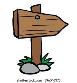 wooden sign cartoon