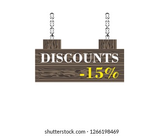 Wooden sign discount -15%