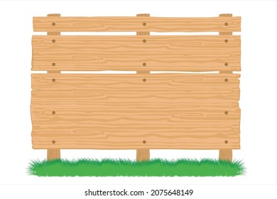 Wooden sign and empty wooden board vector illustration