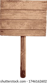 Wooden sign graphic for illustrations.
