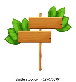 Wooden Sign Green Bamboo Sticks Decorated Stock Vector (Royalty Free ...