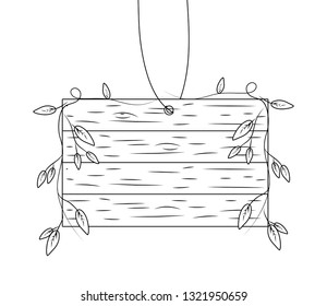 wooden sign isolated