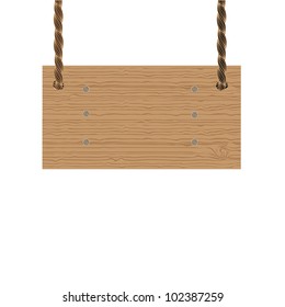 wooden sign isolated on a white background