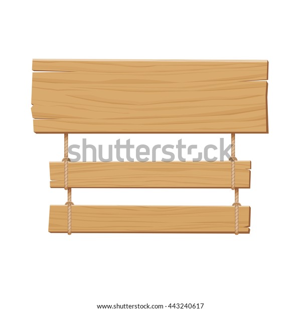 Wooden Sign Isolated On White Background Stock Vector (Royalty Free ...