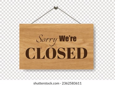 Wooden Sign And Isolated Transparent Background With Gradient Mesh, Vector Illustration