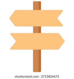 Diseño de Plantilla de Ilustración vectorial de color plano de dirección de poste de letrero de madera