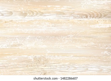 Wooden sign. Realistic highly detailed vector light white wooden grunge texture background. Hand drawn, no tracing