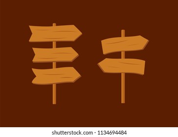 Wooden sign set. Cartoon style wooden plank collection
